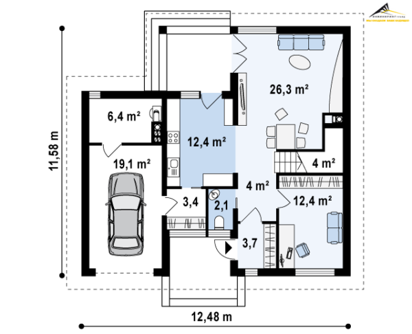 Двухэтажный дом P006 - 162,5 м² — изображение 8