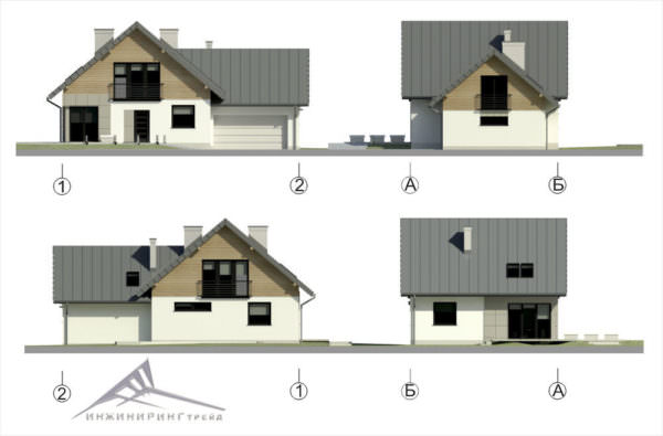 Мансардный дом M013 -172 м²