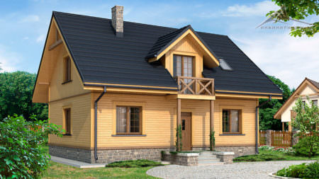 Мансардный дом M015 -118 м²