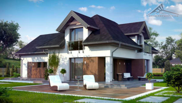 Мансардный дом M003 -260 м²