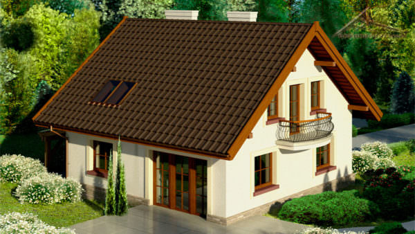 Мансардный дом M005 -96.6 м²