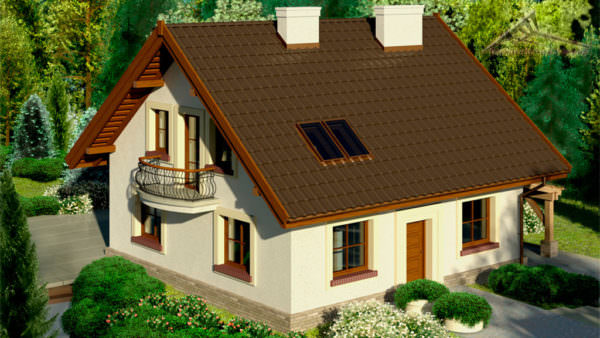 Мансардный дом M005 -96.6 м²