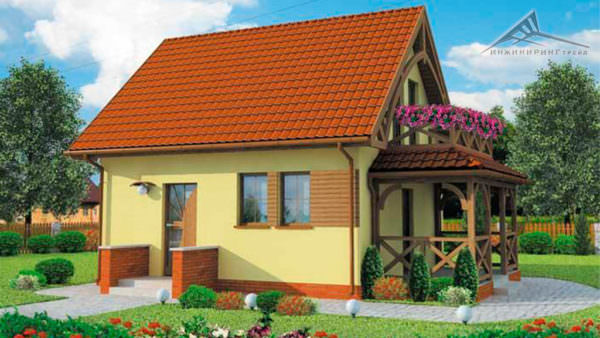 Мансардный дом M007 -70 м²