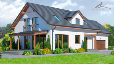 Мансардный дом M010 -260 м²